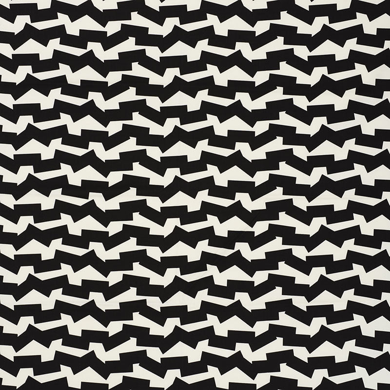 Jumble II Indoor Outdoor fabric in black color - pattern number 176670 - by Schumacher in the New Wave: Black & White collection