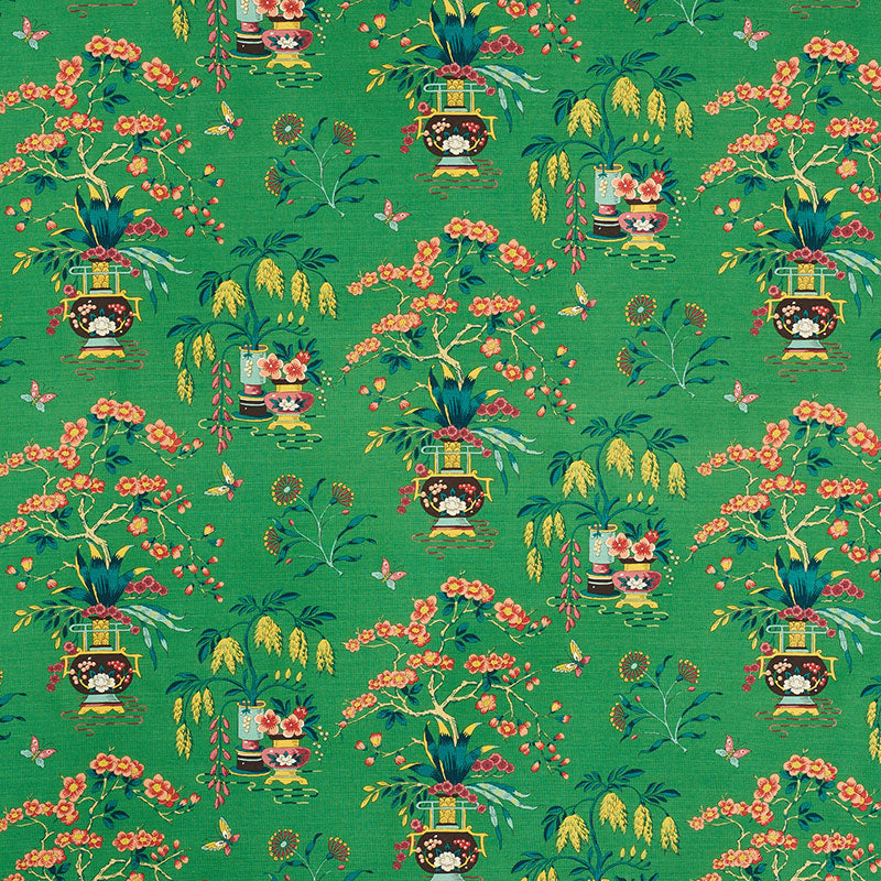Ming Vase fabric in jade color - pattern number 176731 - by Schumacher in the Schumacher Classics II collection