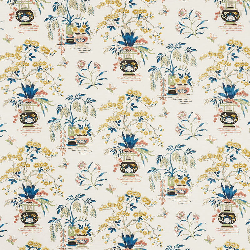 Ming Vase fabric in multi color - pattern number 176732 - by Schumacher in the Schumacher Classics II collection