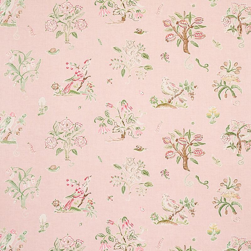 Magical Menagerie fabric in blush color - pattern number 176754 - by Schumacher in the Flight of Fancy collection