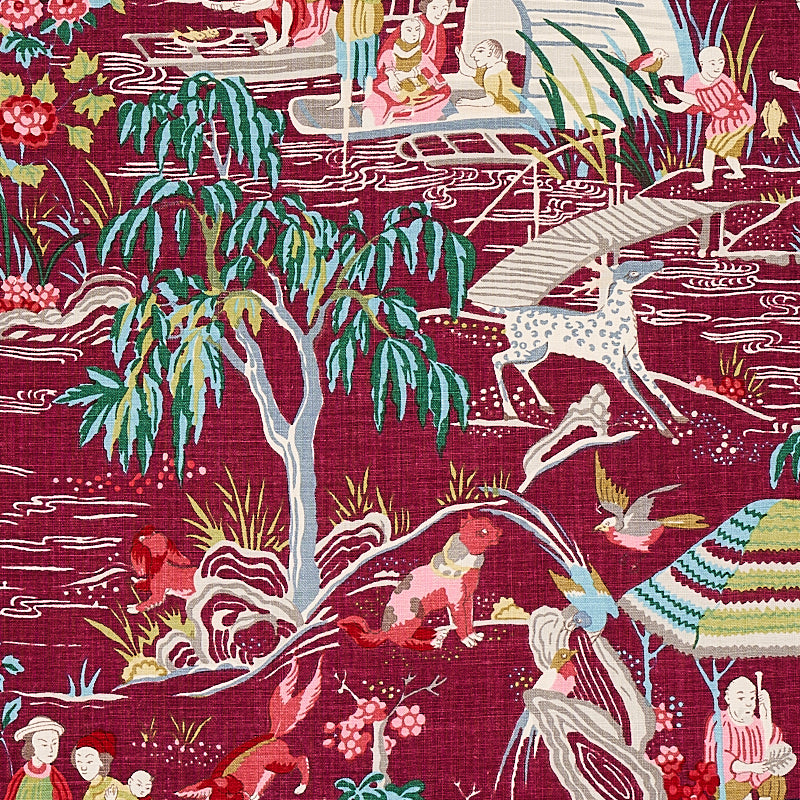 Yangtze River fabric in aubergine color - pattern number 176772 - by Schumacher in the Schumacher Classics collection