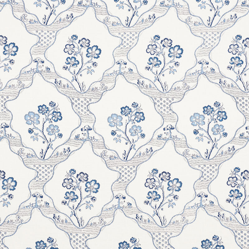 Marella fabric in delft color - pattern number 176850 - by Schumacher in the Country Chic collection