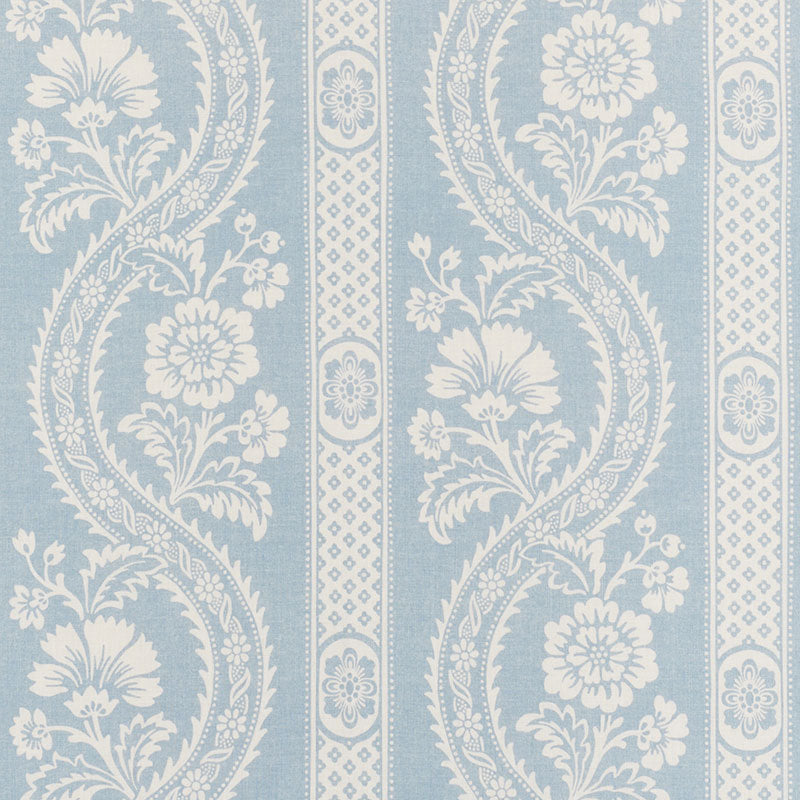 Versailles fabric in blue color - pattern number 176950 - by Schumacher in the French Revolution collection