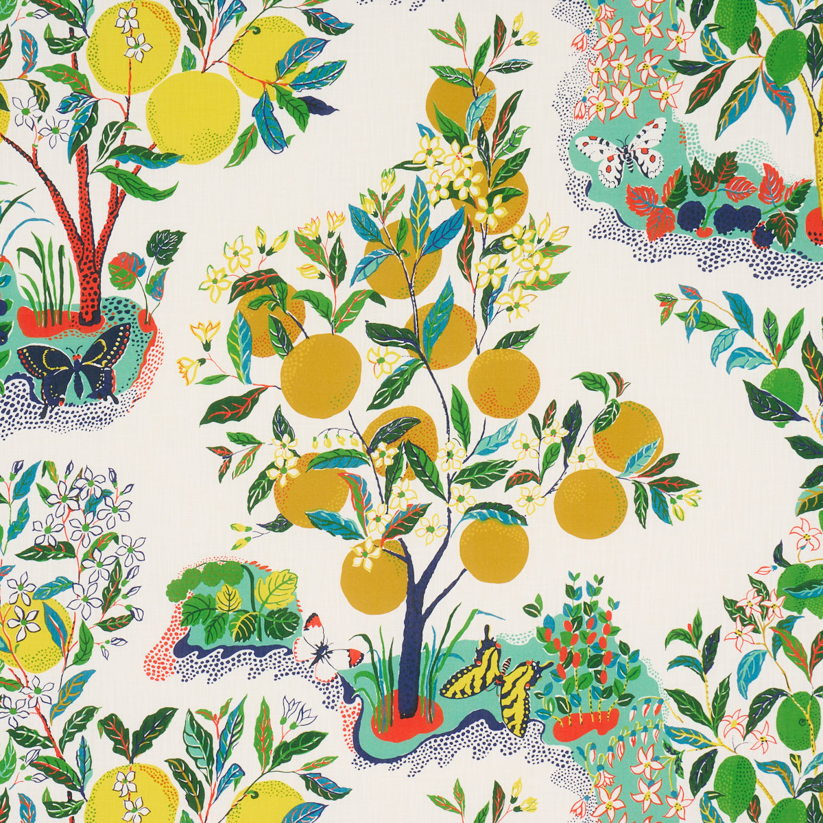 Citrus Garden Indoor Outdoor fabric in primary color - pattern number 177330 - by Schumacher in the Indoor-Outdoor Prints & Wovens collection