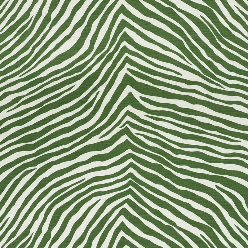 Iconic Zebra fabric in green color - pattern number 177441 - by Schumacher in the Happy Together collection