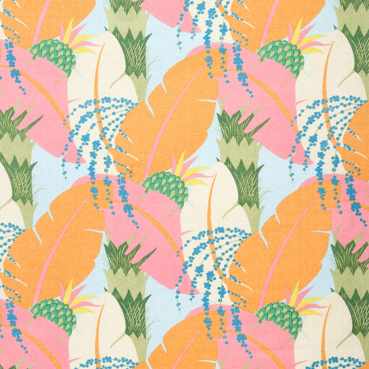 Ananas fabric in tropical color - pattern number 177540 - by Schumacher in the Tropicana collection