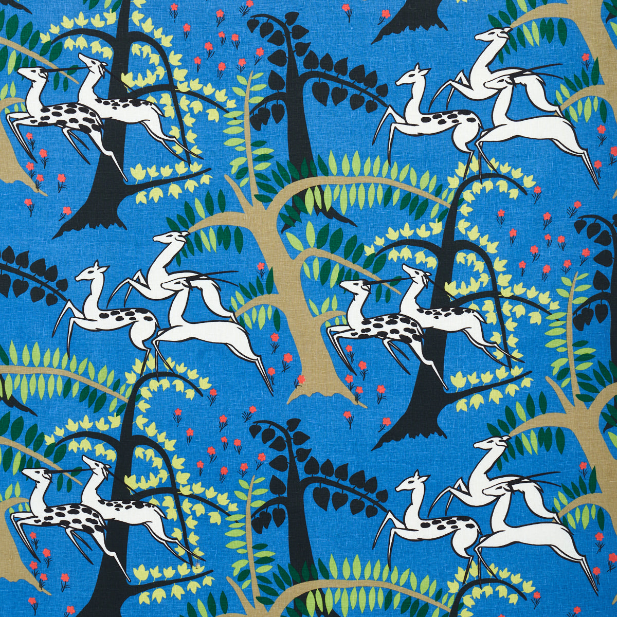 Antelopes fabric in cobalt color - pattern number 177572 - by Schumacher in the Fashion Forward collection