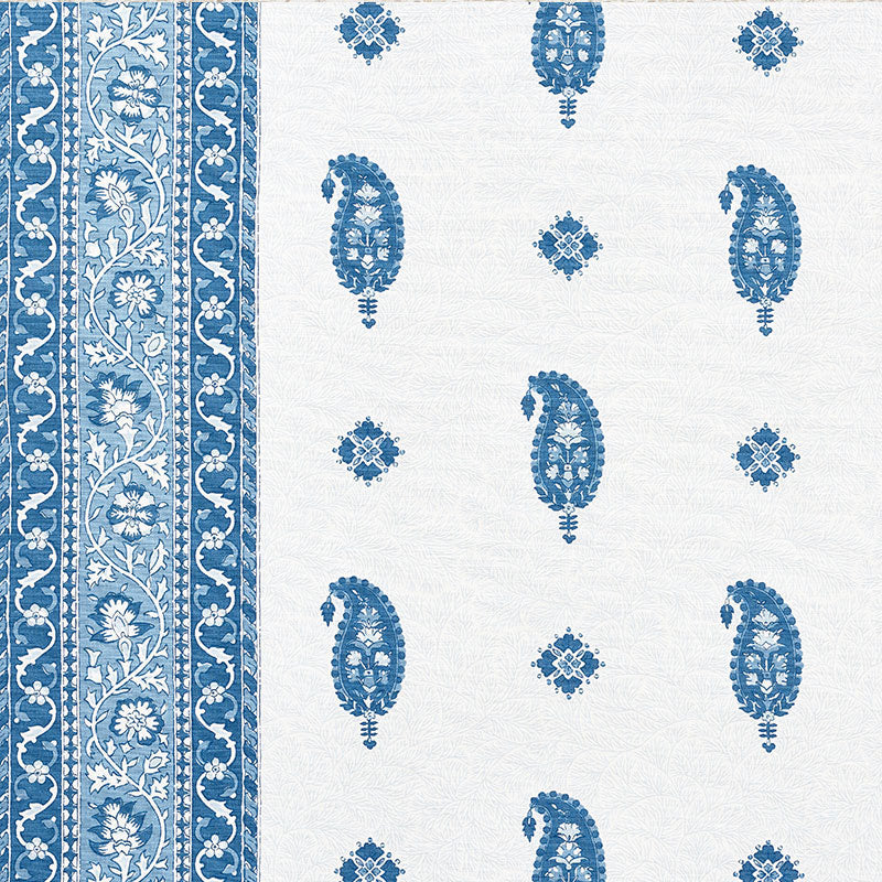 Ojai Paisley fabric in indigo color - pattern number 177611 - by Schumacher in the Mark D. Sikes collection