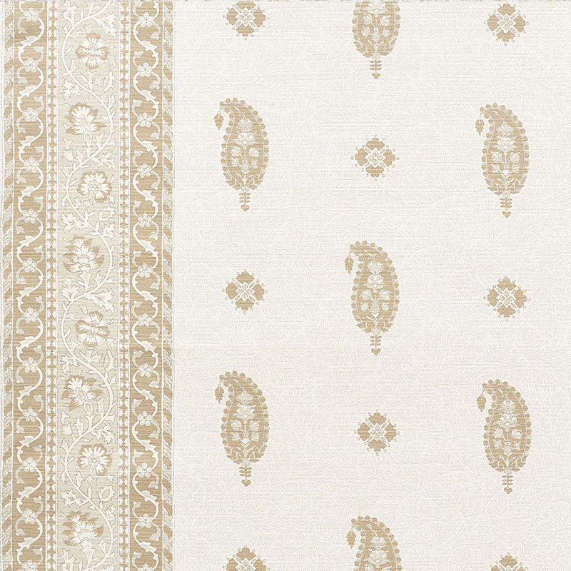 Ojai Paisley fabric in neutral color - pattern number 177612 - by Schumacher in the Mark D. Sikes collection