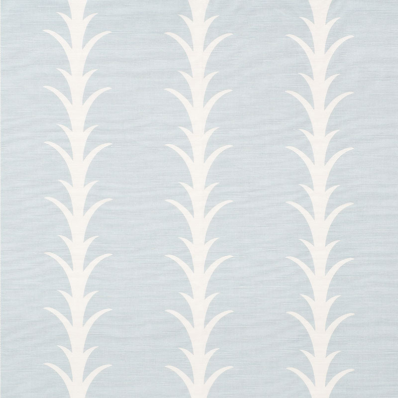 Acanthus Stripe fabric in sky color - pattern number 177633 - by Schumacher in the Celerie Kemble collection