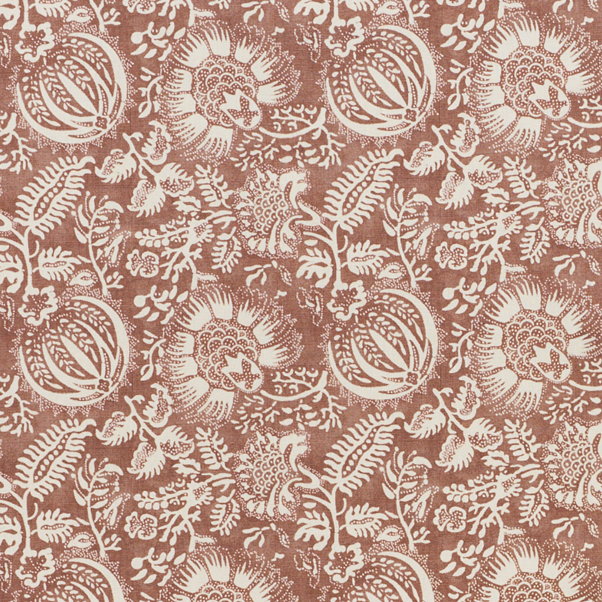 Pomegranate Print fabric in russet color - pattern number 177692 - by Schumacher in the Chambray collection