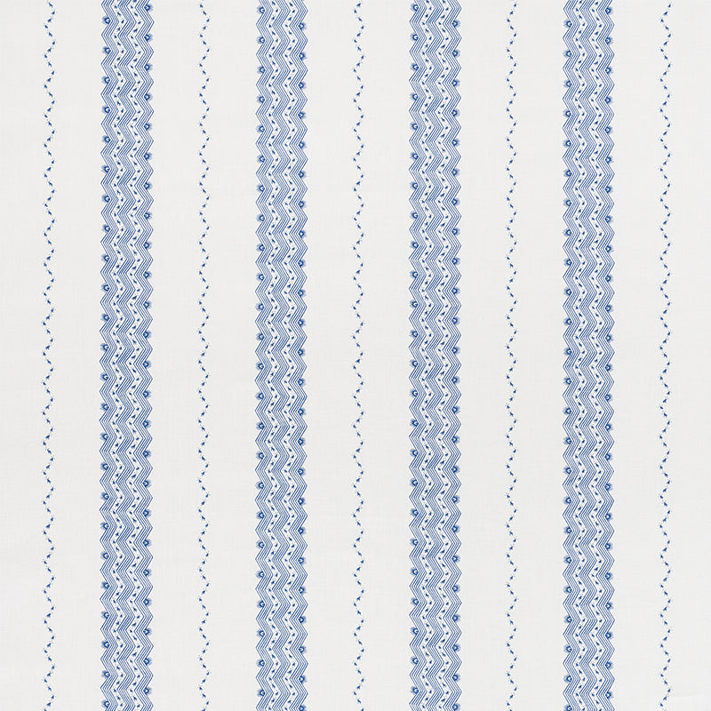 Nauset Stripe fabric in indigo color - pattern number 177700 - by Schumacher in the Chambray collection