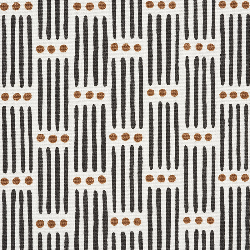 Dotted Stripe fabric in carbon color - pattern number 177710 - by Schumacher in the Easy Elements collection