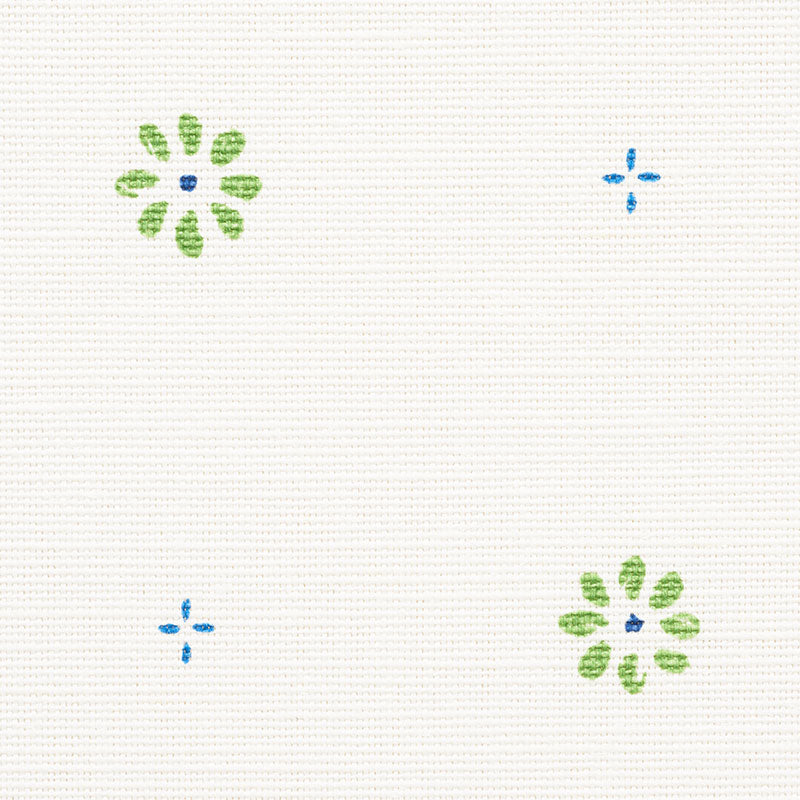 Suna Floral fabric in green color - pattern number 177730 - by Schumacher in the Essentials: Small-Scale Prints collection