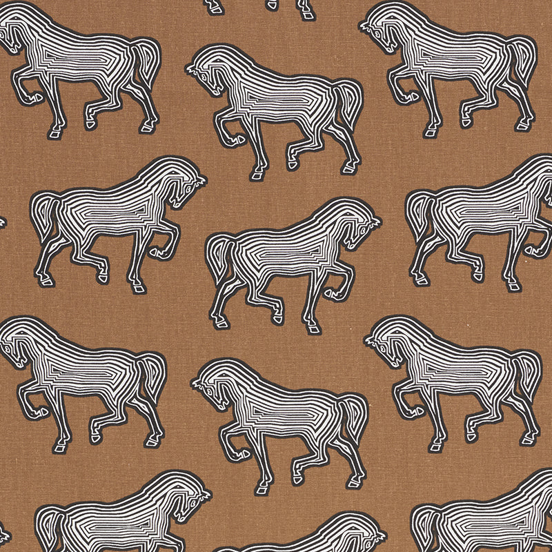 Faubourg fabric in brown color - pattern number 178012 - by Schumacher in the Club Cavalier collection