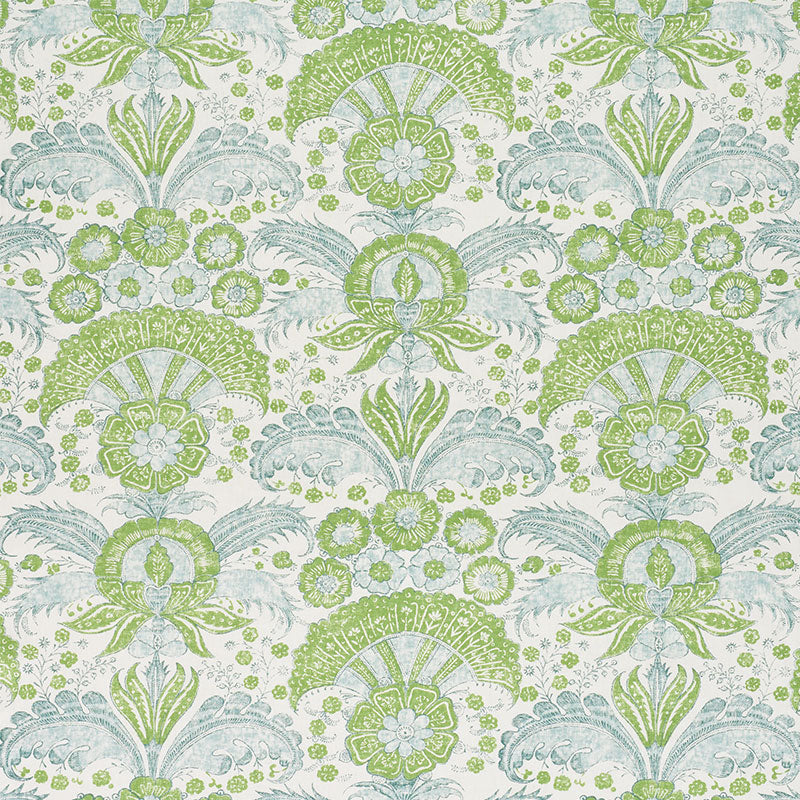 Calicut fabric in leaf color - pattern number 178101 - by Schumacher in the Malabar Hill collection