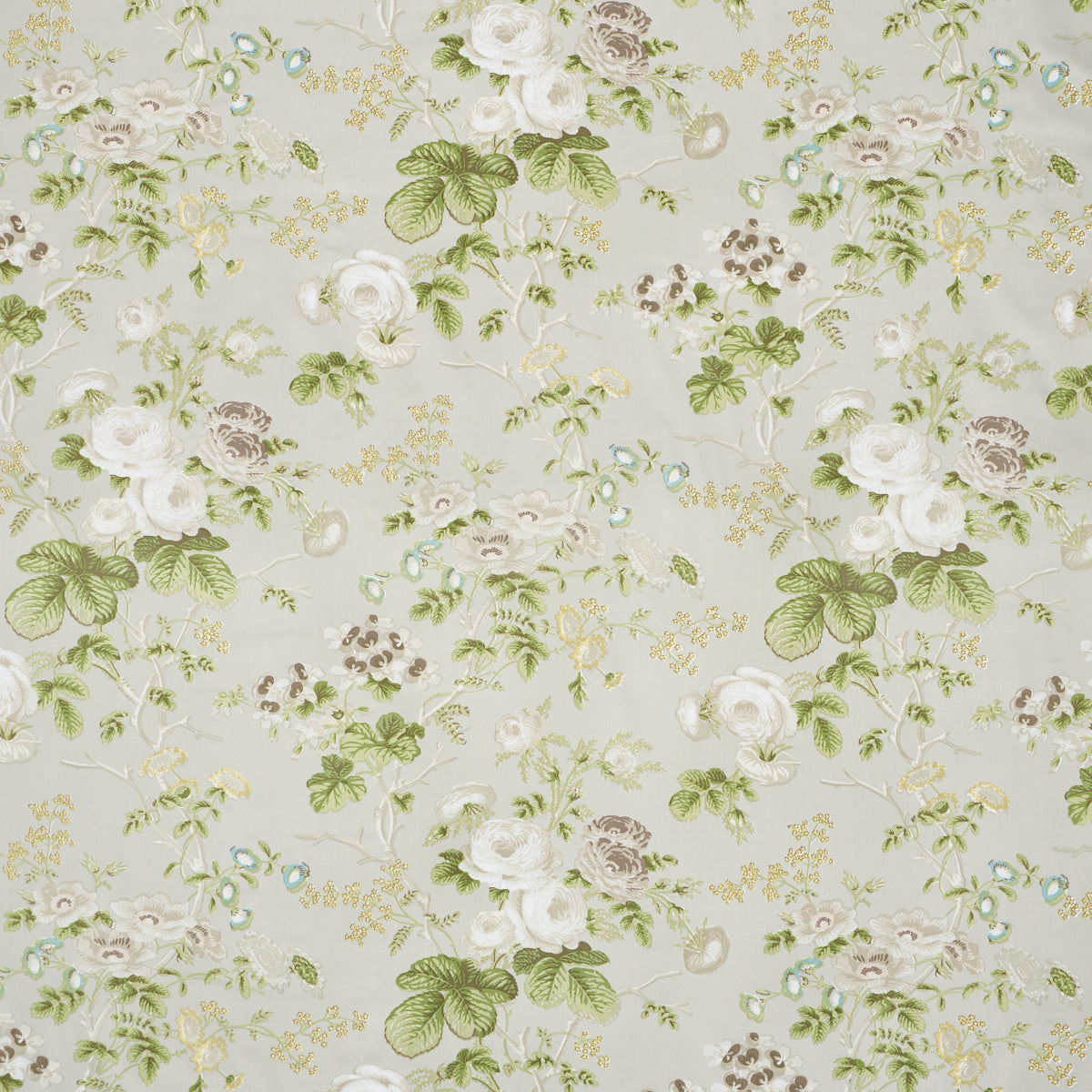 Salisbury Chintz fabric in taupe color - pattern number 178156 - by Schumacher in the Schumacher Classics collection