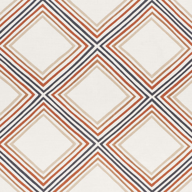 Square Dance fabric in brown color - pattern number 178272 - by Schumacher in the Vera Neumann collection