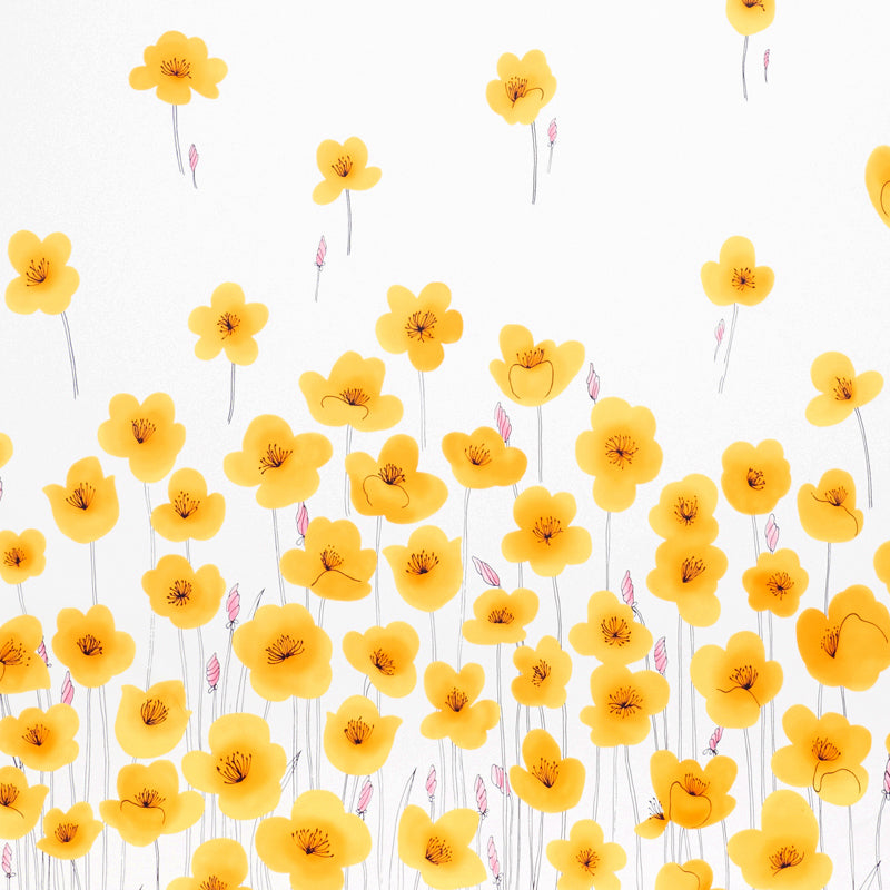 Wild Poppies Panel fabric in orange color - pattern number 178390 - by Schumacher in the Vera Neumann collection