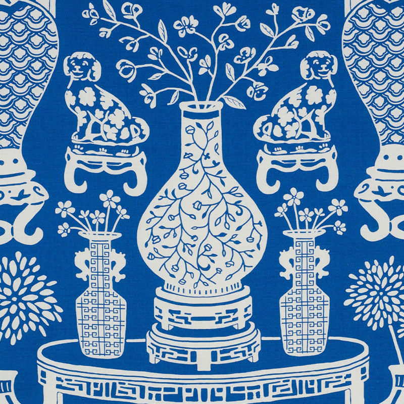 Hellene fabric in blue color - pattern number 178550 - by Schumacher in the Step Lively collection