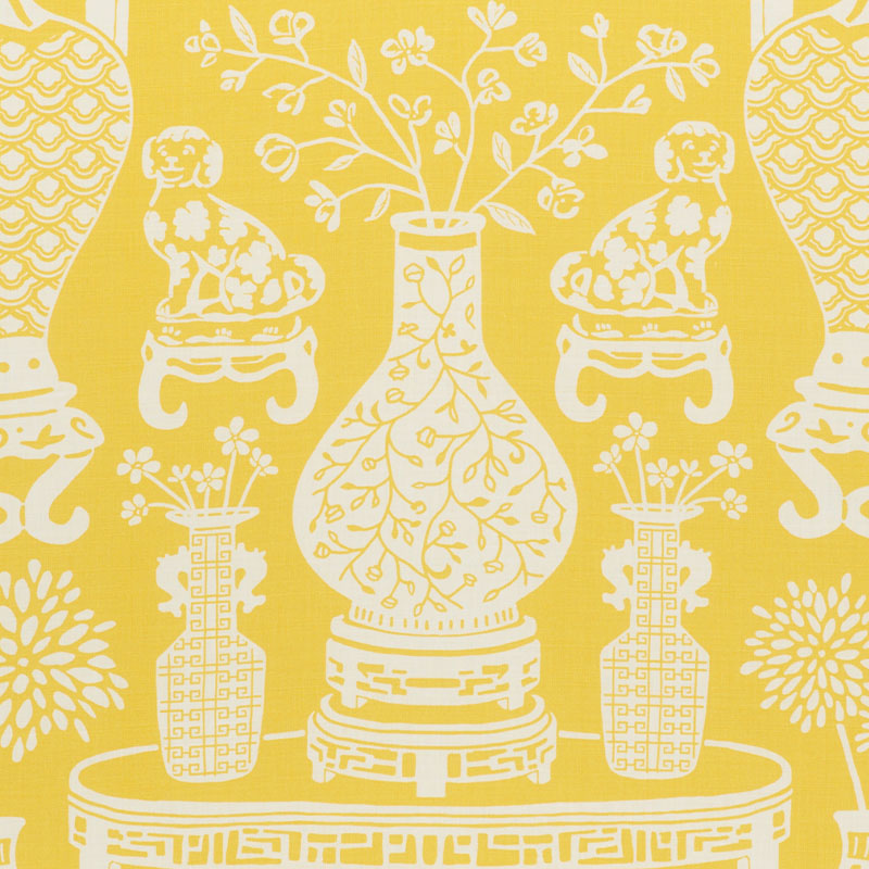 Hellene fabric in yellow color - pattern number 178551 - by Schumacher in the Step Lively collection