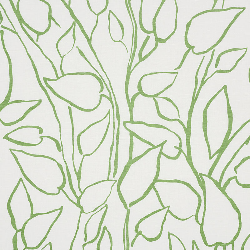 Solandra Vine fabric in leaf color - pattern number 178701 - by Schumacher in the Freehand collection
