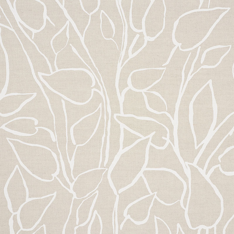 Solandra Vine fabric in natural color - pattern number 178703 - by Schumacher in the Freehand collection