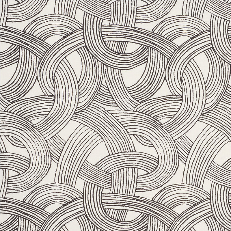 Freeform fabric in black color - pattern number 178711 - by Schumacher in the Freehand collection