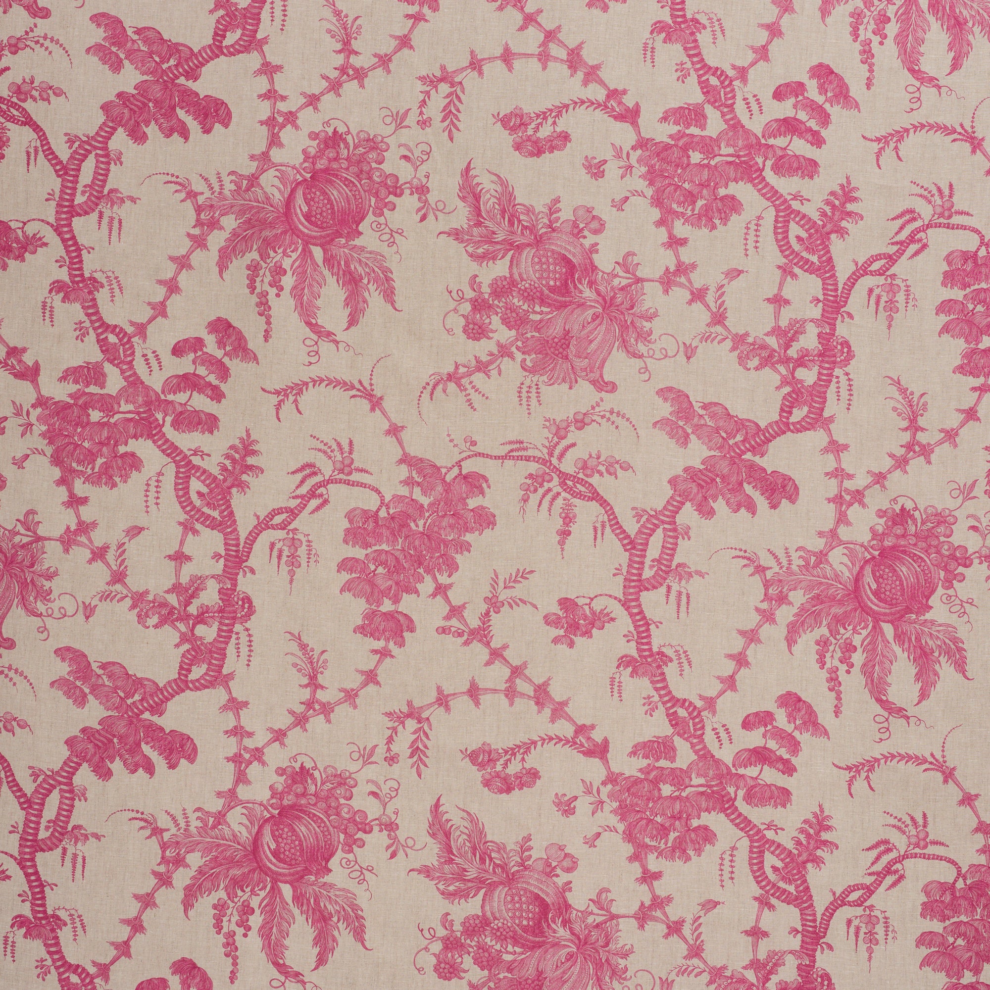 San Cristobal Toile fabric in magenta color - pattern number 178730 - by Schumacher in the Schumacher Classics collection