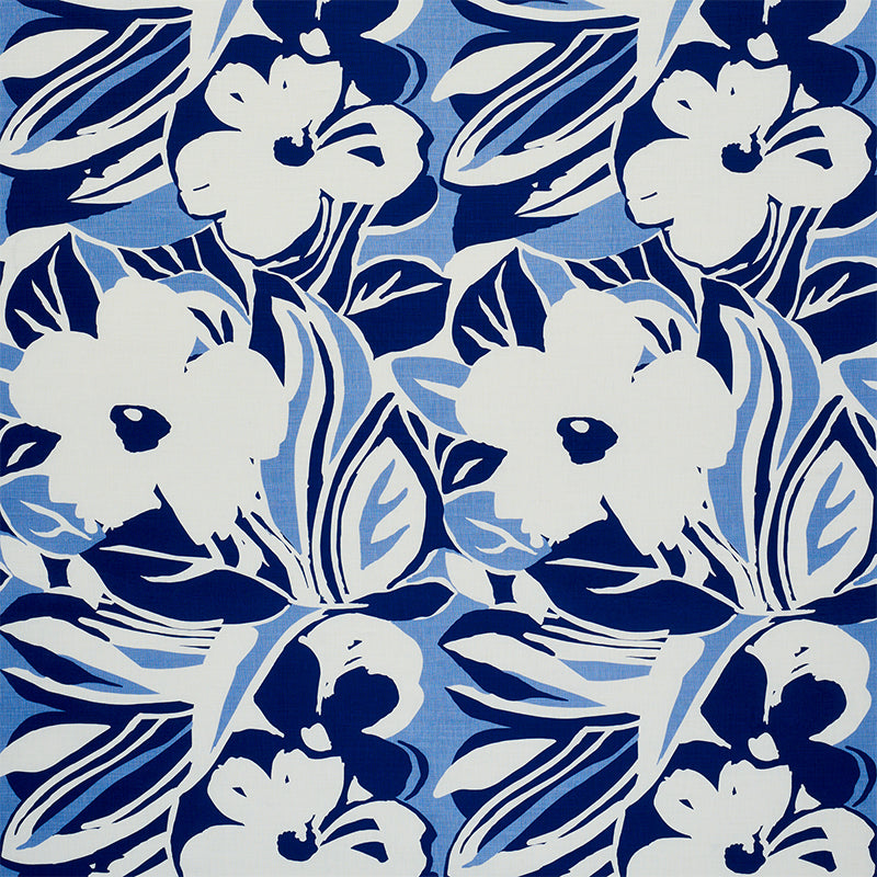 Stevie fabric in blue color - pattern number 178862 - by Schumacher in the Flower Power collection