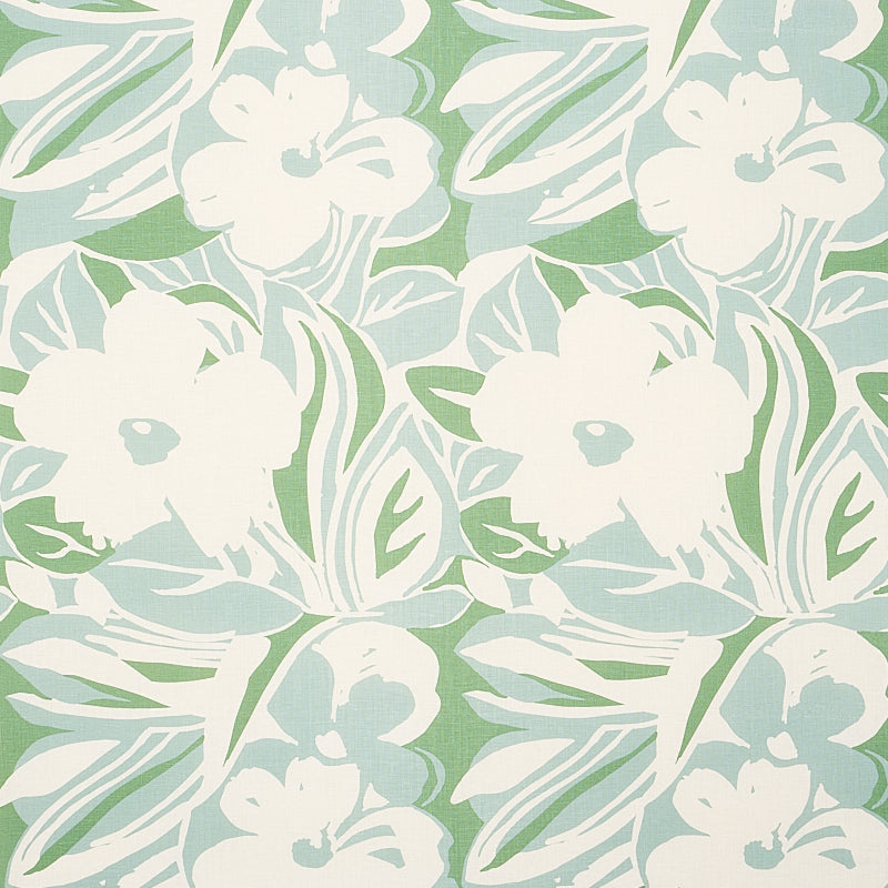 Stevie fabric in green color - pattern number 178863 - by Schumacher in the Flower Power collection