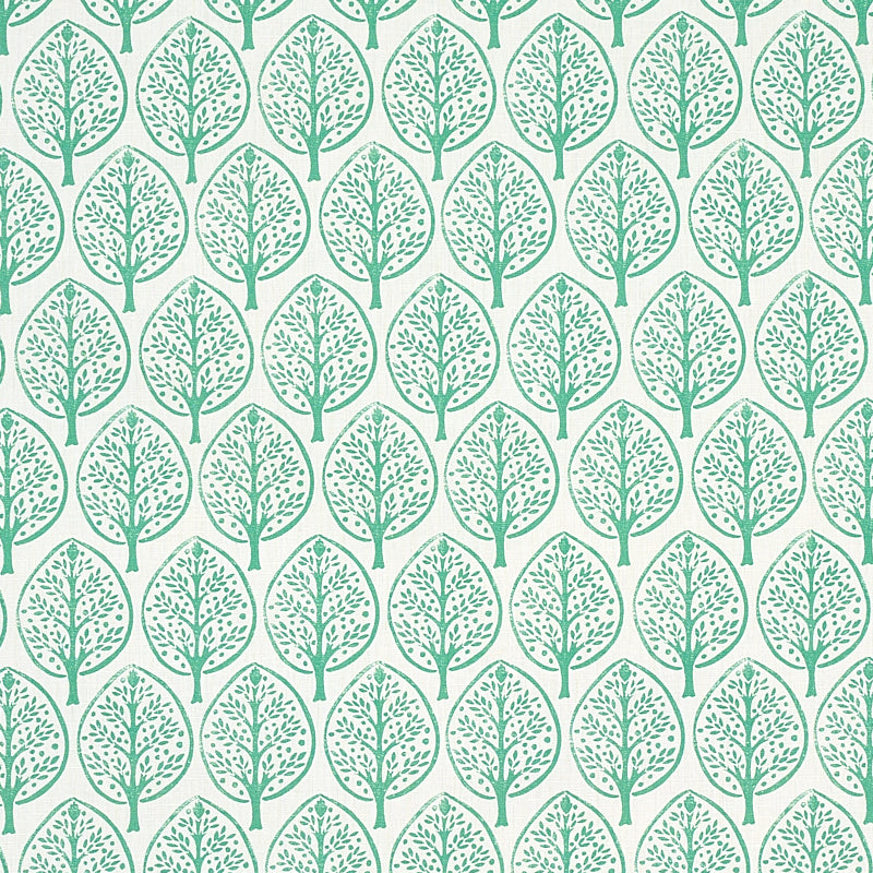 Mini Burchettes fabric in sea glass color - pattern number 179140 - by Schumacher in the Molly Mahon collection