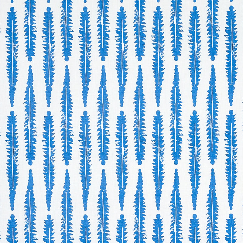 Fern fabric in blue color - pattern number 179153 - by Schumacher in the Molly Mahon collection