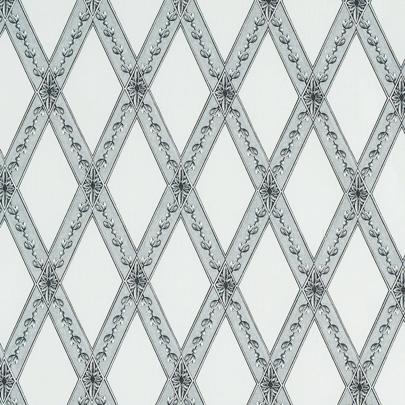 Les Losanges Toile fabric in carbon color - pattern number 179461 - by Schumacher in the Jill Lasersohn collection