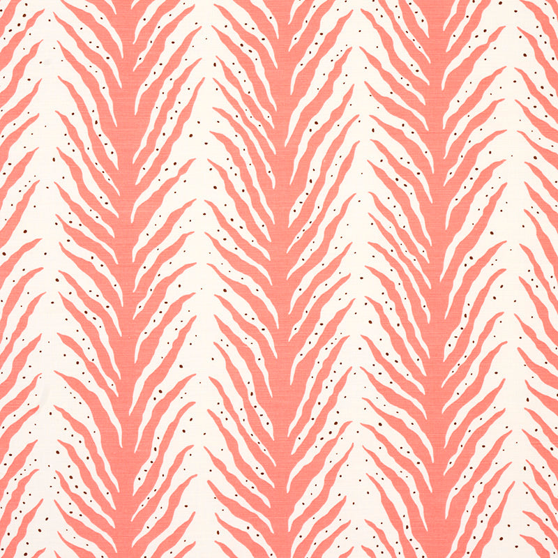 Creeping Fern Print fabric in coral color - pattern number 179482 - by Schumacher in the Happy Together collection