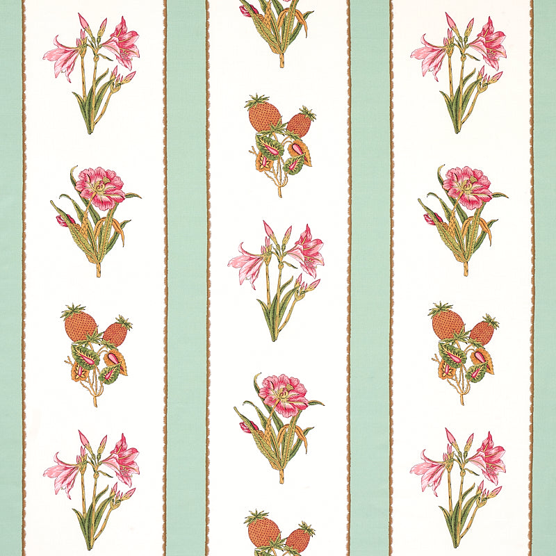 Servilia Stripe fabric in aqua color - pattern number 179640 - by Schumacher in the Schumacher Classics collection