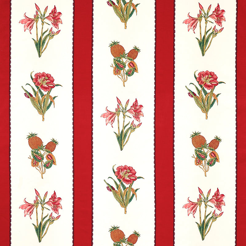 Servilia Stripe fabric in red color - pattern number 179641 - by Schumacher in the Schumacher Classics collection