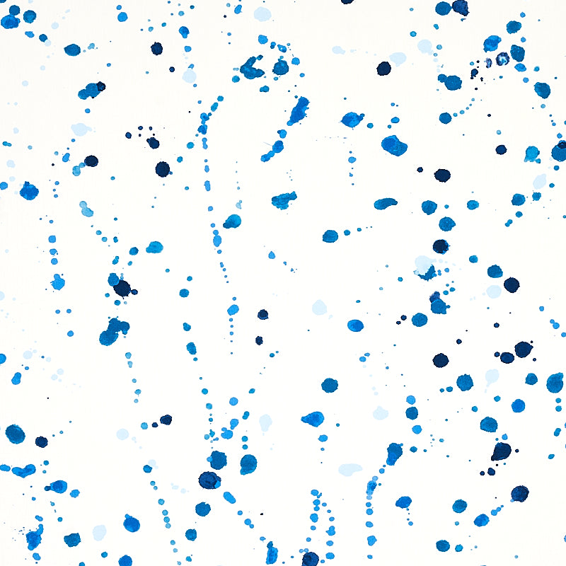 Ink Splash fabric in blue color - pattern number 179711 - by Schumacher in the Porter Teleo collection