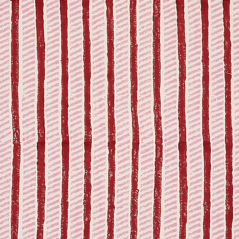 Garden Path Hand Block Print fabric in iron and rose color - pattern number 179762 - by Schumacher in the Molly Mahon collection