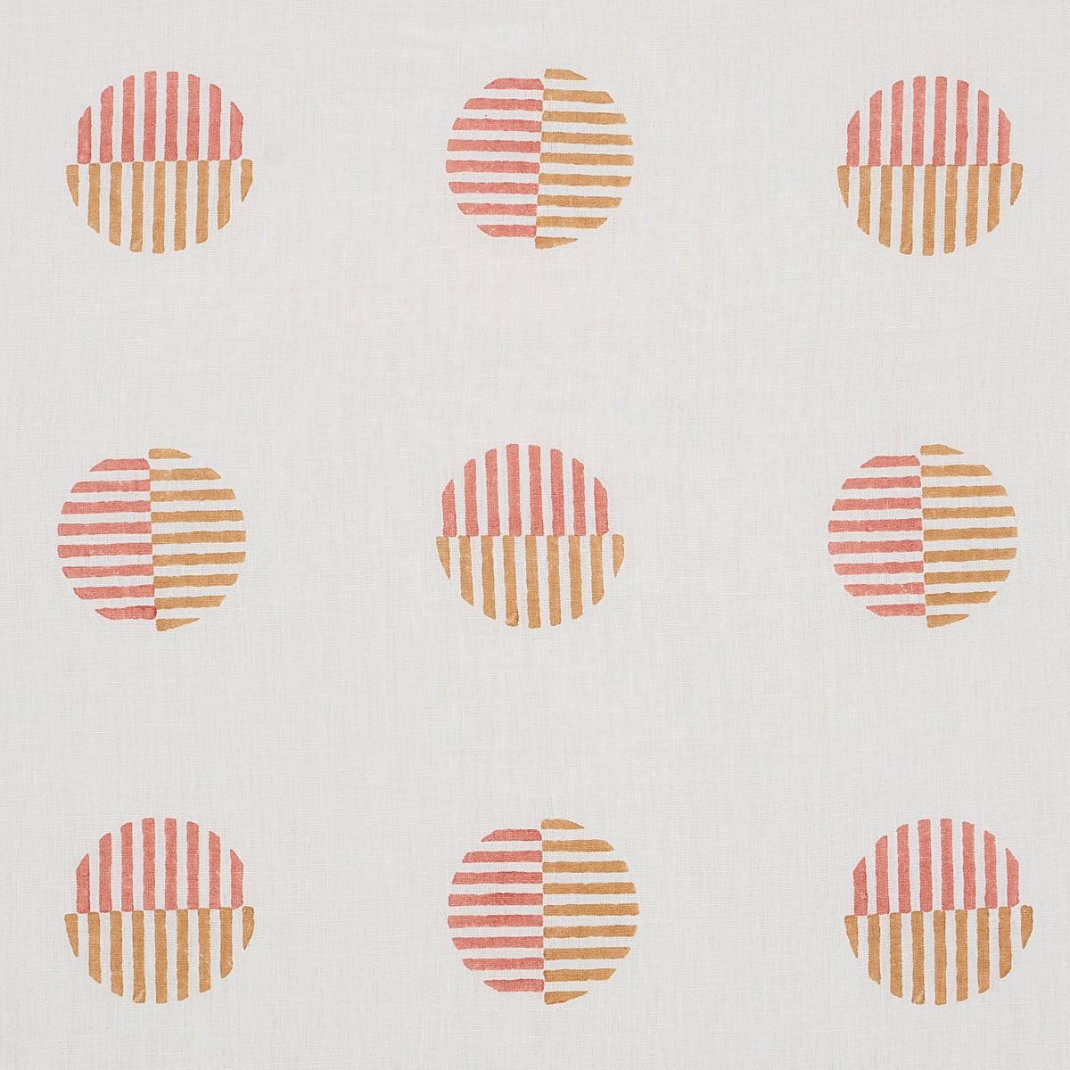 Ando Hand Block Print fabric in rust and ochre color - pattern number 180001 - by Schumacher in the Smith Street collection