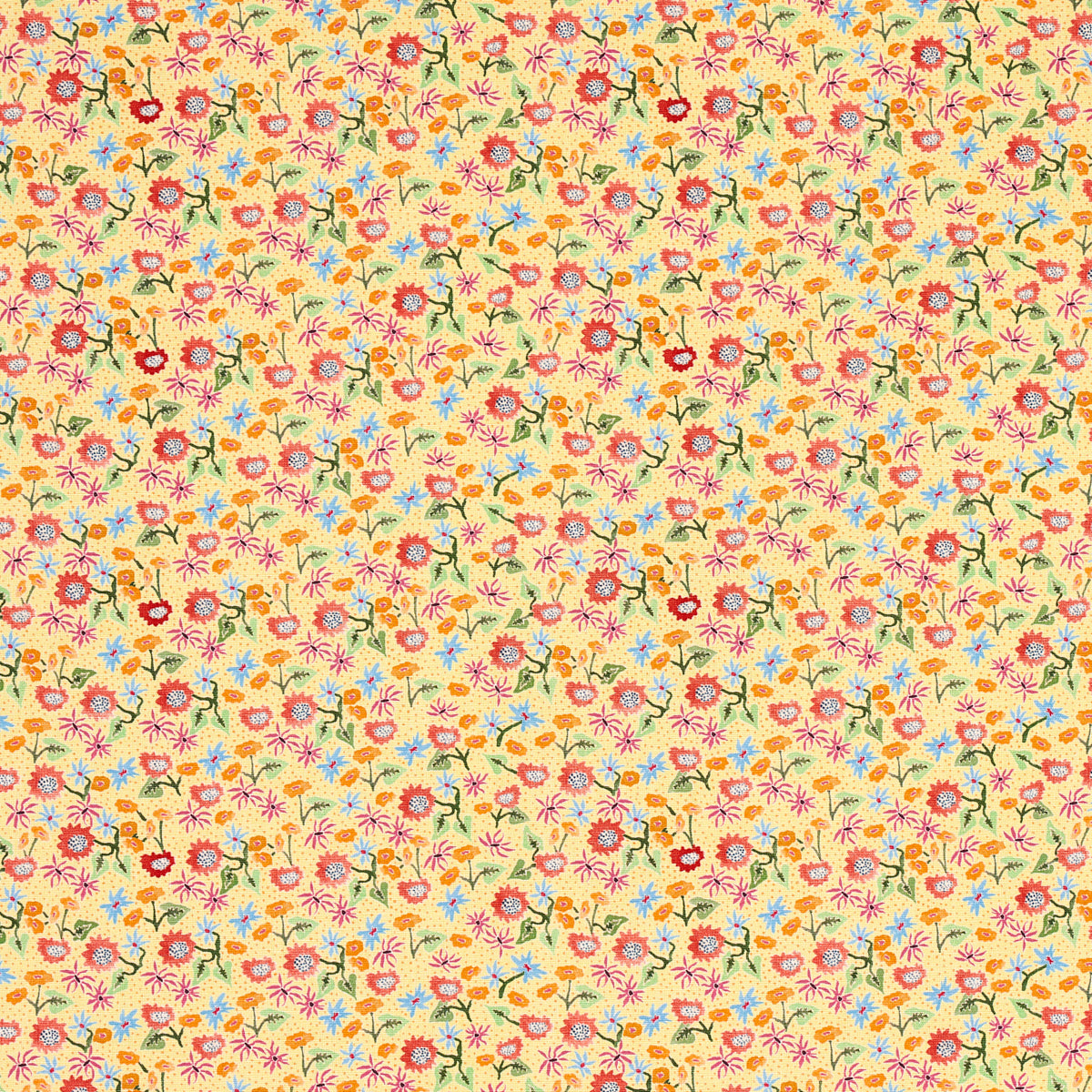 Calico fabric in giverny color - pattern number 180172 - by Schumacher in the Happy Menocal collection