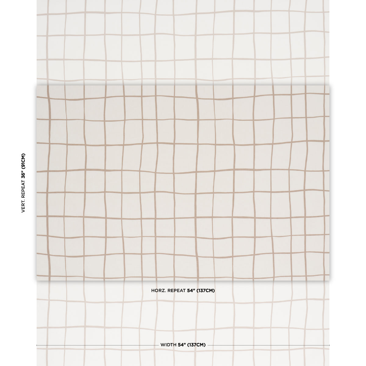 Painterly Windowpane fabric in Neutral color - pattern number 180294 - by Schumacher in the Stars and Stripes collection