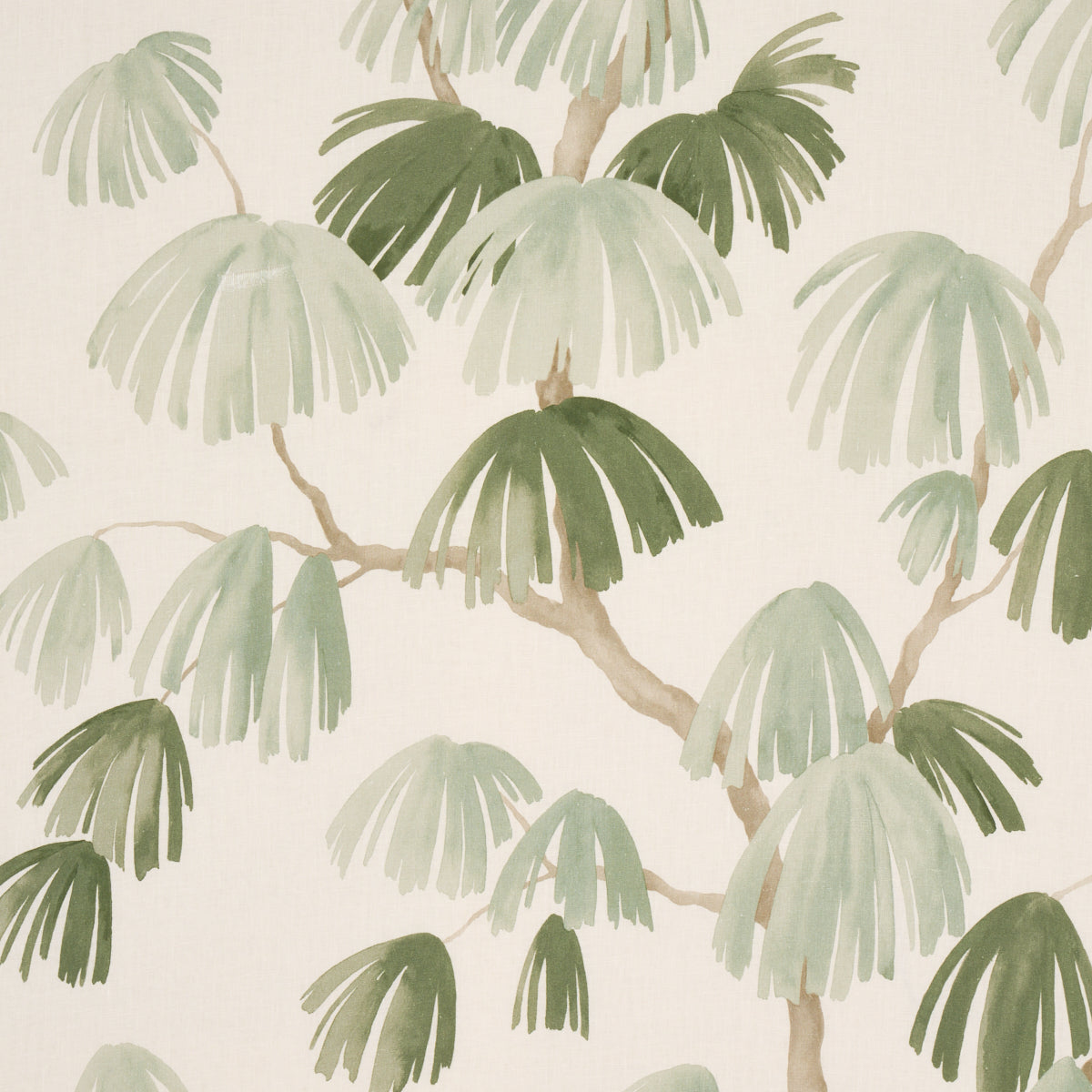 Weeping Pine fabric in sage color - pattern number 180352 - by Schumacher in the David Kaihoi collection