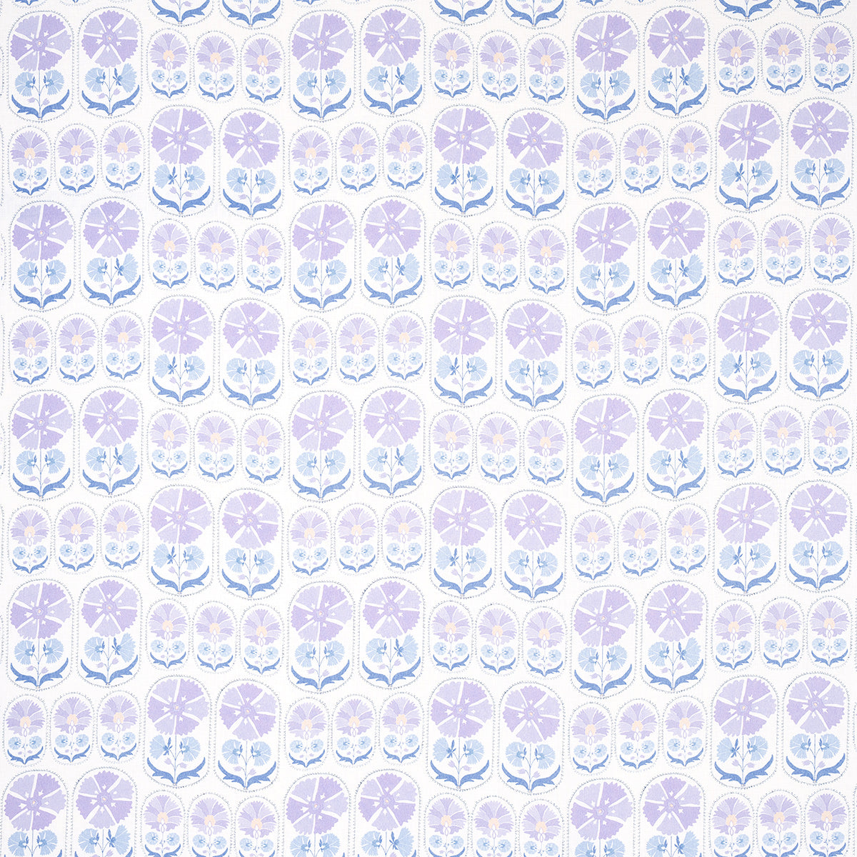 Anjuna Floral Linen Print fabric in lilac color - pattern number 180482 - by Schumacher in the Bohemia collection