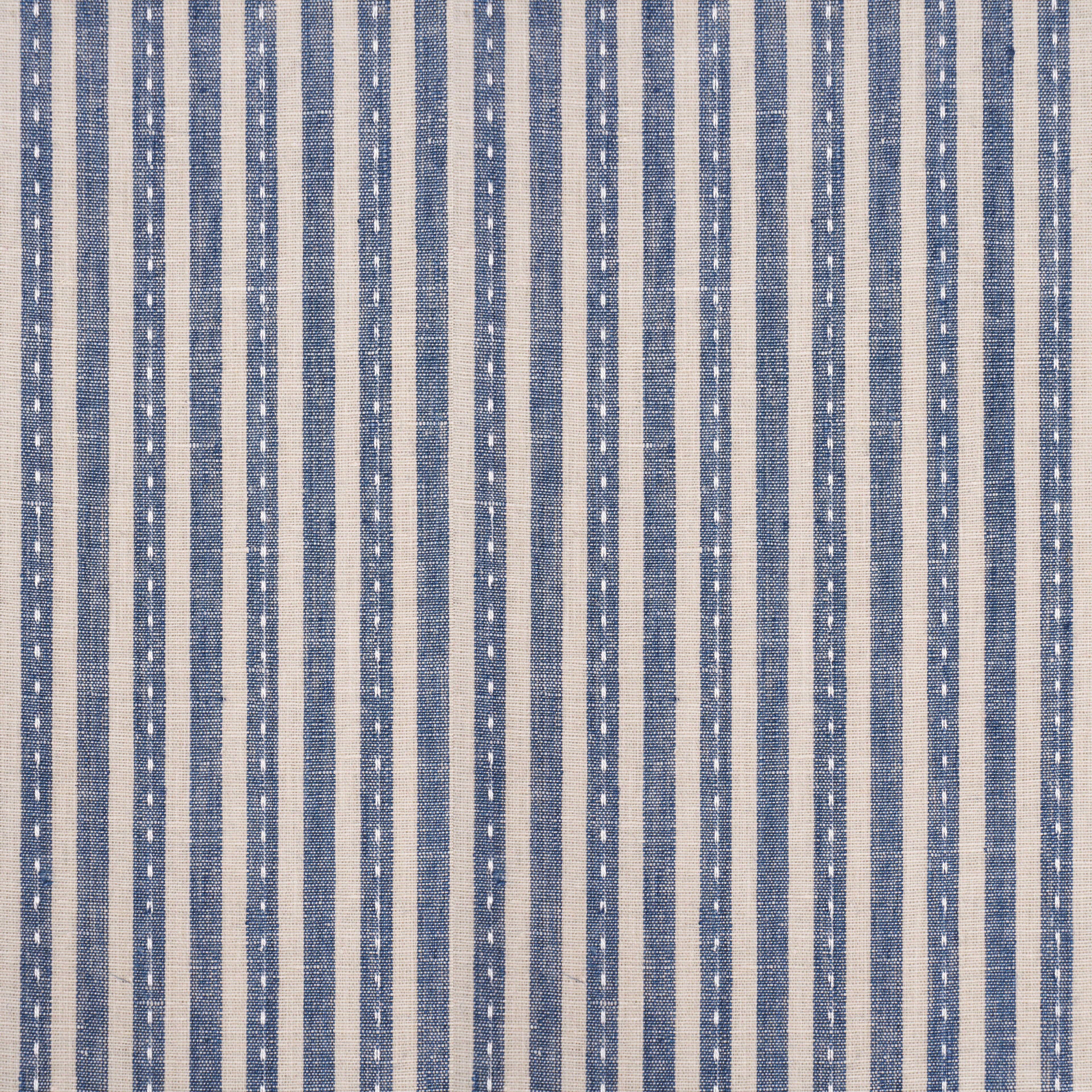Mathis Ticking Stripe fabric in indigo color - pattern number 180593 - by Schumacher in the A Country Life collection