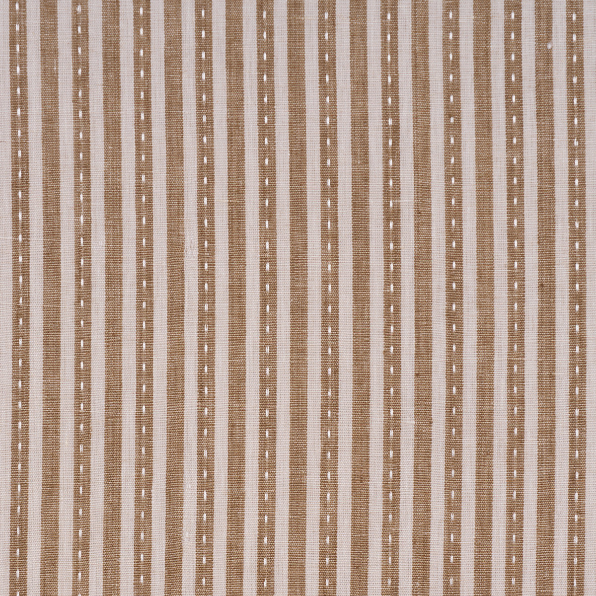 Mathis Ticking Stripe fabric in flax color - pattern number 180594 - by Schumacher in the A Country Life collection