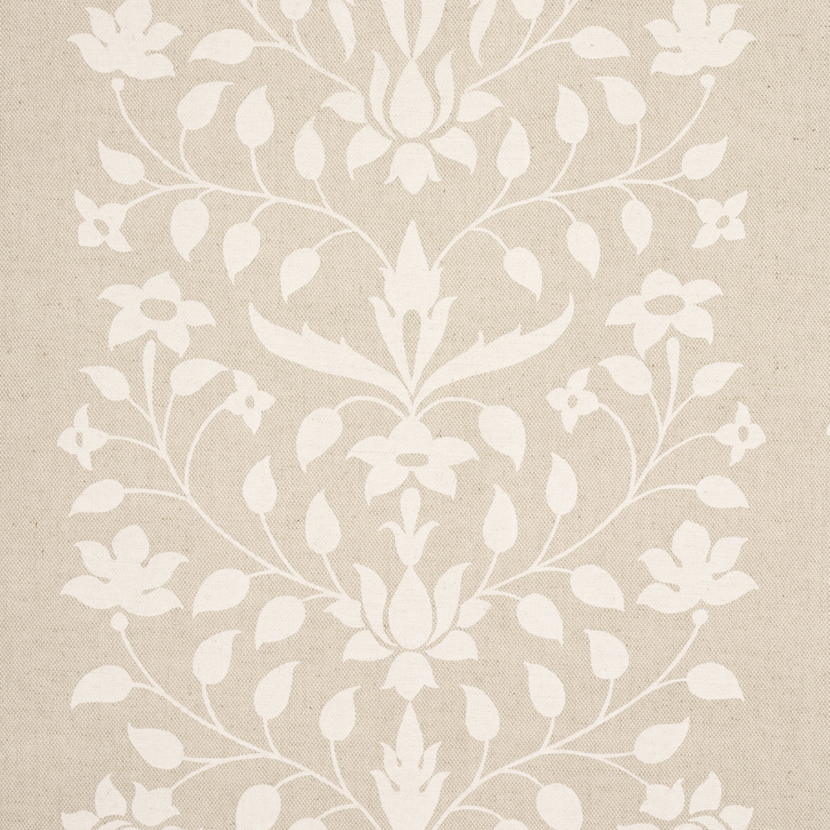 Jaipur Mughal Flower fabric in ivory on natural color - pattern number 180682 - by Schumacher in the Marie-Anne Oudejans collection