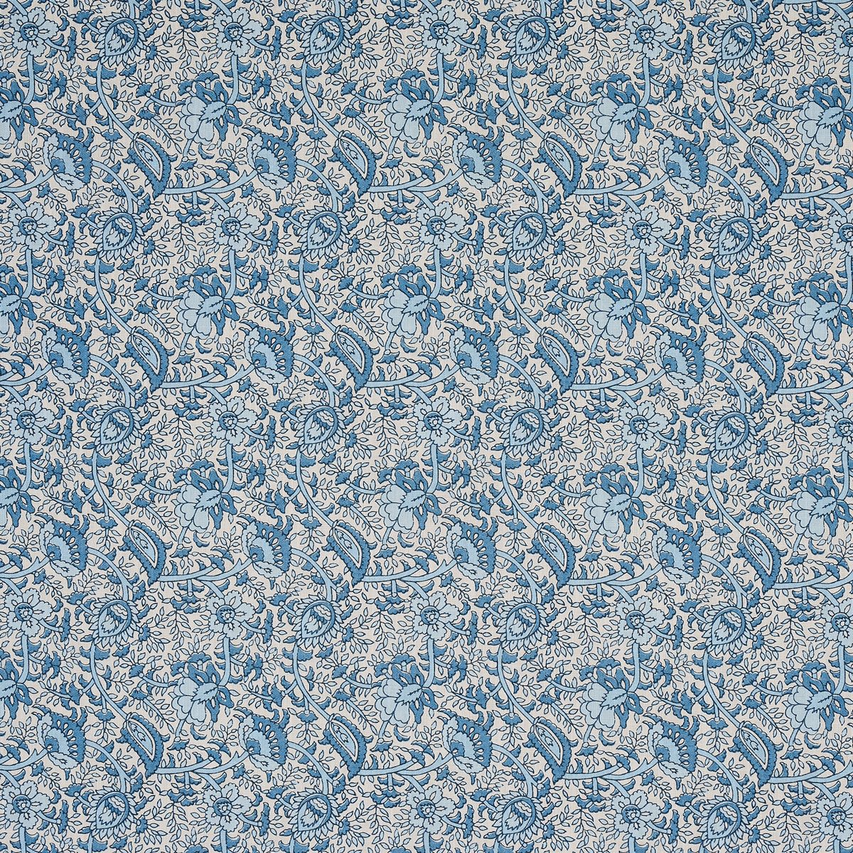 Daisy Indoor Outdoor fabric in indigo color - pattern number 180710 - by Schumacher in the Mark D. Sikes collection