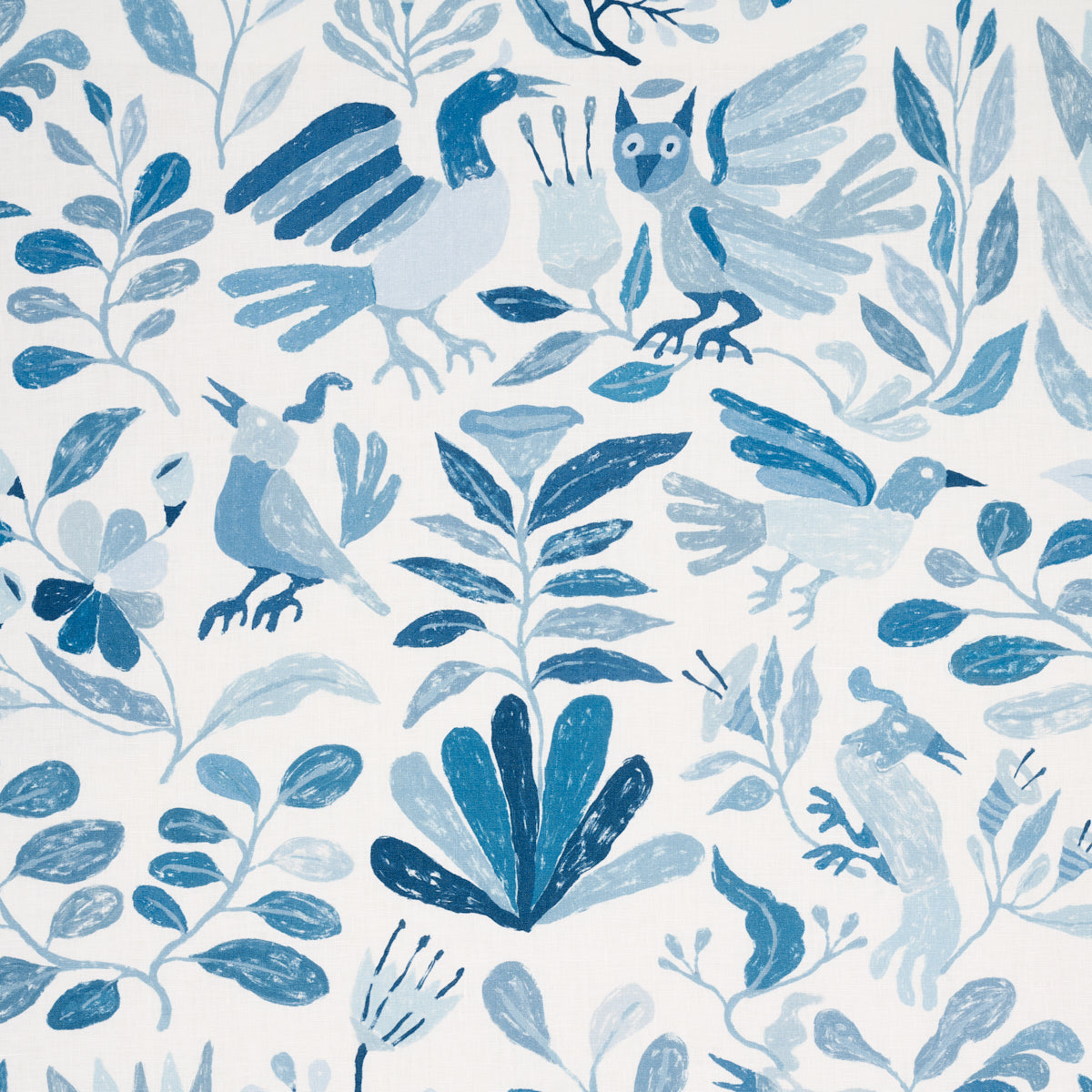 Canopy fabric in blue birds color - pattern number 180851 - by Schumacher in the Abel Macias collection