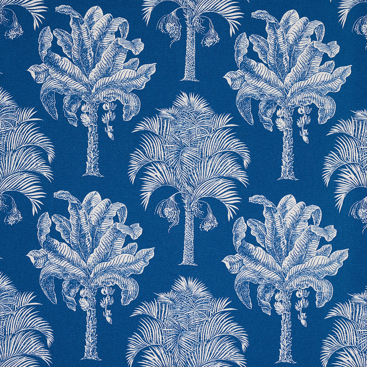 Grand Palms Indoor Outdoor fabric in navy color - pattern number 180961 - by Schumacher in the Swing Time Indoor/Outdoor collection
